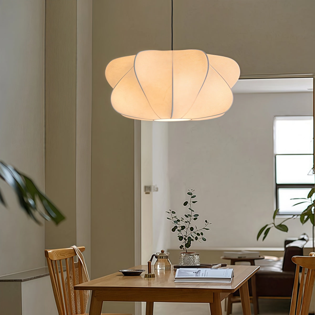 Modern Cirrus Cocoon Pendant Light – Silk Cloud Lamp in Wabi Sabi Style